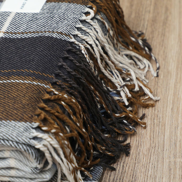 Νέο μοντέλο καρό κασκόλ με κρόσσια - για γυναίκες