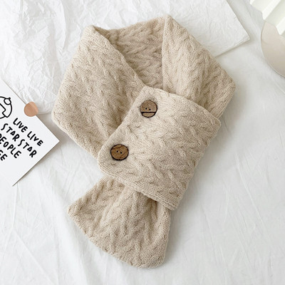 Γιακά-κασκόλ για το φθινόπωρο και χειμώνα πλεκτό με κουμπιά