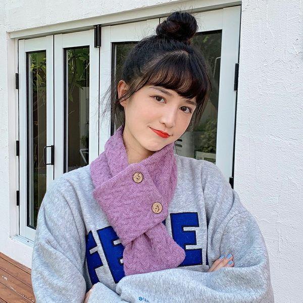 Γιακά-κασκόλ για το φθινόπωρο και χειμώνα πλεκτό με κουμπιά