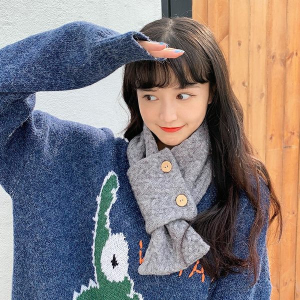 Γιακά-κασκόλ για το φθινόπωρο και χειμώνα πλεκτό με κουμπιά