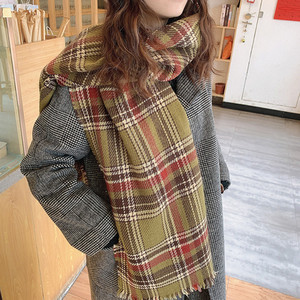 Γυναικείο casual καρό κασκόλ με κρόσσια