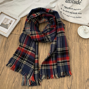 Γυναικείο casual καρό κασκόλ με κρόσσια