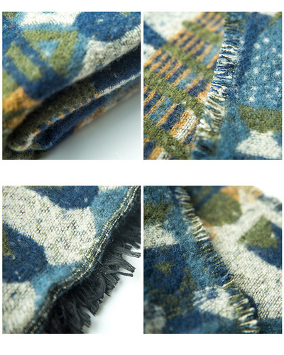 Дамски мек топъл шал в два цвята - ретро стил