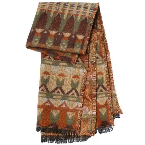 Дамски мек топъл шал в два цвята - ретро стил