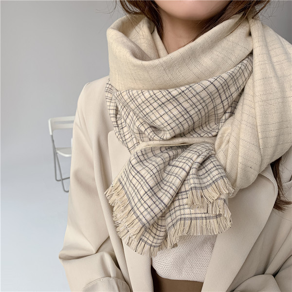 Дамски зимен кариран шал в няколко цвята