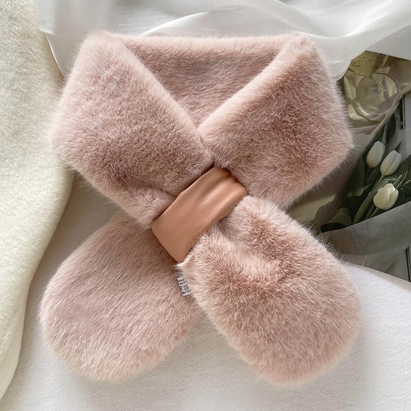 Γυναικείο πουπουλένιο γιακά τύπου κασκόλ