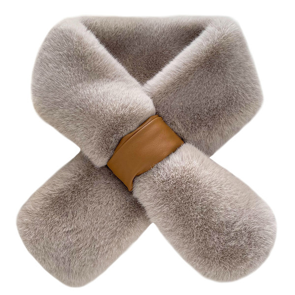 Γυναικείο πουπουλένιο γιακά τύπου κασκόλ