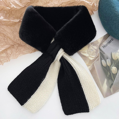 Casual γυναικείο κασκόλ με πουπουλένιο γιακά