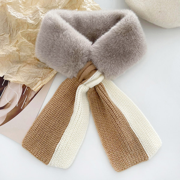 Casual γυναικείο κασκόλ με πουπουλένιο γιακά