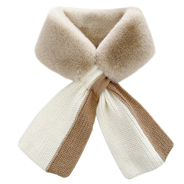 Casual γυναικείο κασκόλ με πουπουλένιο γιακά