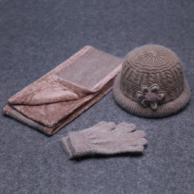 Νέο μοντέλο γυναικείο πλεκτό καπέλο με διακόσμηση λουλουδιών - πολλά μοντέλα