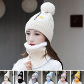 Pletena kapa i šal s toplom postavom