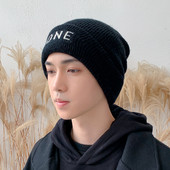 Ανδρικό πλεκτό καπέλο με επιγραφή σε πολλά χρώματα