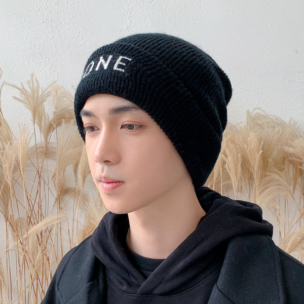 Ανδρικό πλεκτό καπέλο με επιγραφή σε πολλά χρώματα