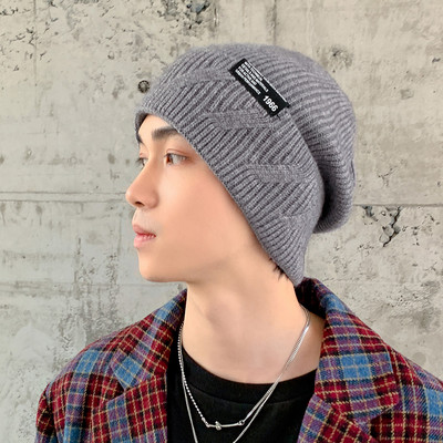 Ανδρικό χειμωνιάτικο καπέλο με στάμπα