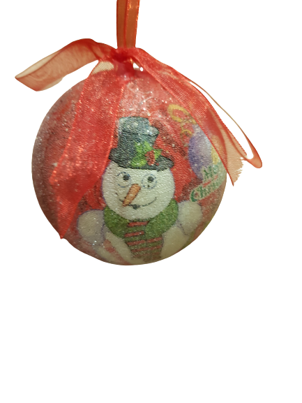 Играчка за елха,Заснежена,6 см диаметър