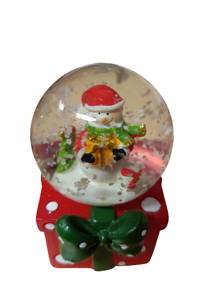 Коледно преспапие ,Подарък,7х4 см,различни