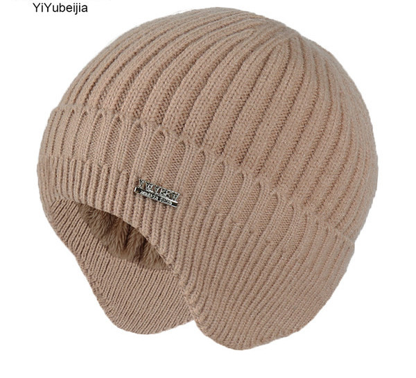 Vyriška megzta kepurė su šiltu pamušalu