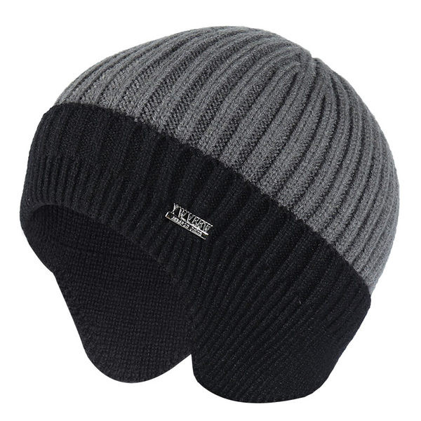 Vyriška megzta kepurė su šiltu pamušalu