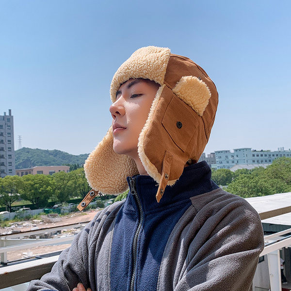 Ανδρική σκουφιά με  ζεστή  μάλλινη φόδρα