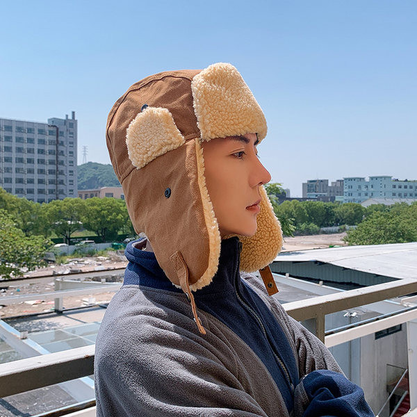 Ανδρική σκουφιά με  ζεστή  μάλλινη φόδρα