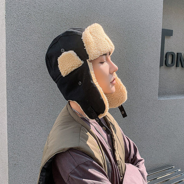 Ανδρική σκουφιά με  ζεστή  μάλλινη φόδρα