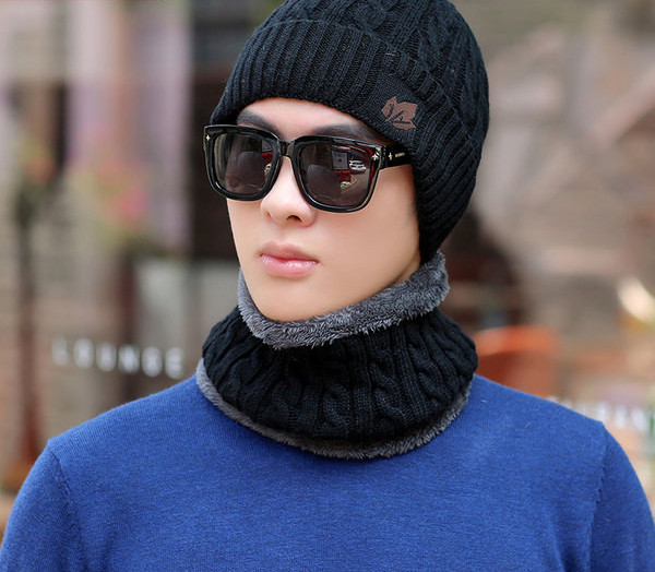 Ανδρικό καπέλο casual με κασκόλ