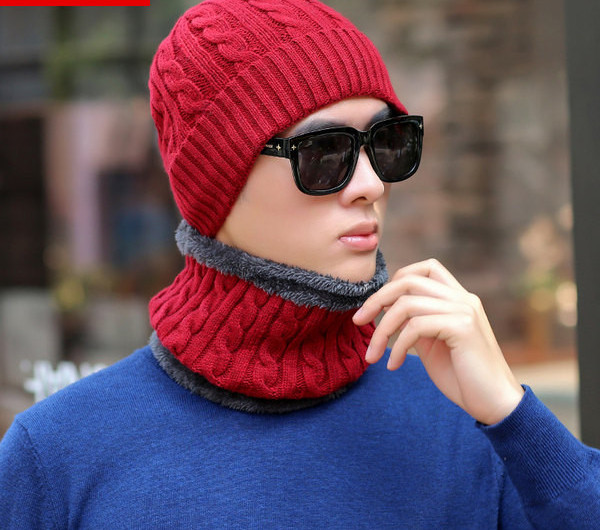 Ανδρικό καπέλο casual με κασκόλ