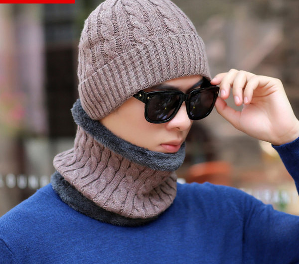 Ανδρικό καπέλο casual με κασκόλ