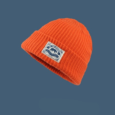 Muška moderna pletena kapa s vezom jednobojnog uzorka