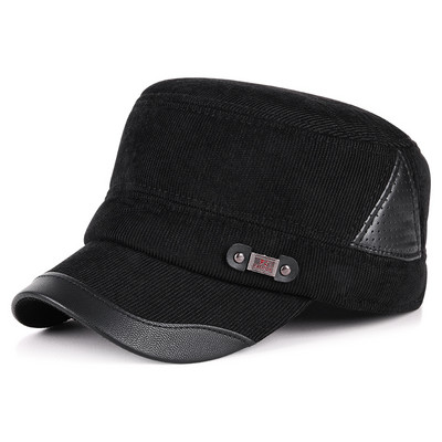 Naujo modelio vyriška žieminė kepurė su metaline emblema