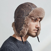 Ανδρικό χειμερινό καπέλο με πουπουλένια φόδρα