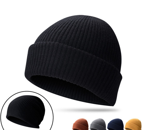 Πλεκτό ανδρικό καπέλο μονόχρωμο