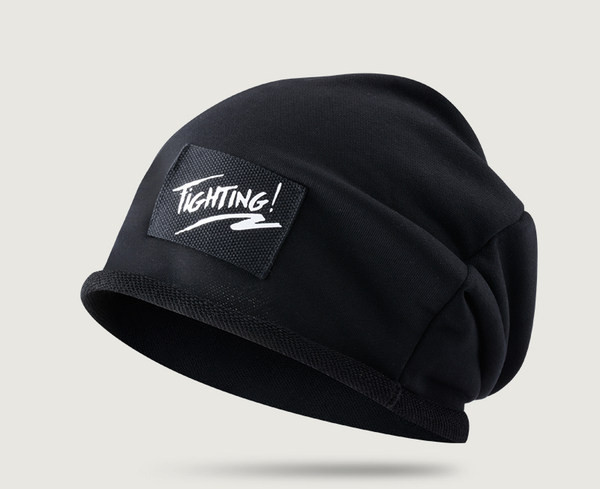 Χειμερινό μάλλινο καπέλο με έμβλημα για άνδρες