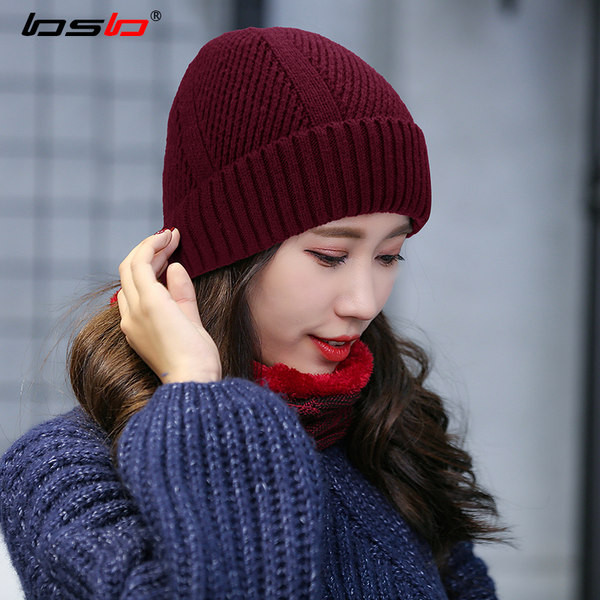 Γυναικείο χοντρό καπέλο με ζεστή φόδρα