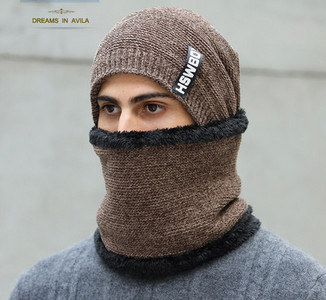 Ανδρικό χειμωνιάτικο καπέλο με κασκόλ σε πολλά μοντέλα