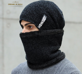 Ανδρικό χειμωνιάτικο καπέλο με κασκόλ σε πολλά μοντέλα