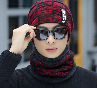 Ανδρικό χειμωνιάτικο καπέλο με κασκόλ σε πολλά μοντέλα