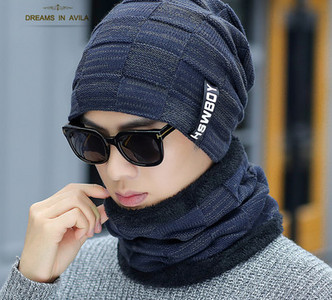 Ανδρικό χειμωνιάτικο καπέλο με κασκόλ σε πολλά μοντέλα