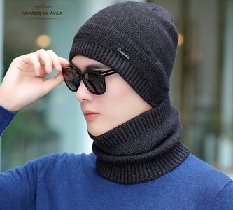 Ανδρικό χειμωνιάτικο καπέλο με κασκόλ σε πολλά μοντέλα