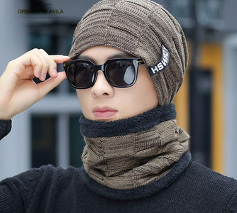 Ανδρικό χειμωνιάτικο καπέλο με κασκόλ σε πολλά μοντέλα