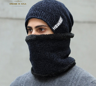 Ανδρικό χειμωνιάτικο καπέλο με κασκόλ σε πολλά μοντέλα