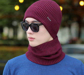 Ανδρικό χειμωνιάτικο καπέλο με κασκόλ σε πολλά μοντέλα