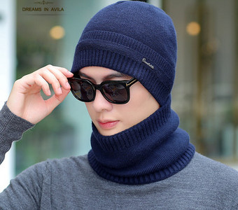 Ανδρικό χειμωνιάτικο καπέλο με κασκόλ σε πολλά μοντέλα