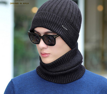 Ανδρικό χειμωνιάτικο καπέλο με κασκόλ σε πολλά μοντέλα