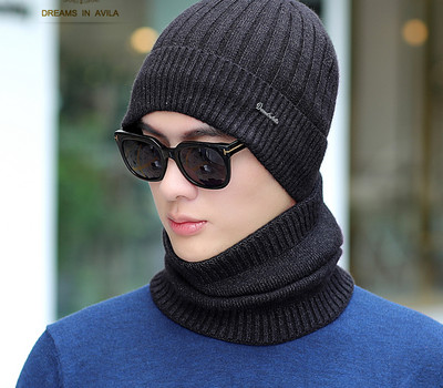 Ανδρικό χειμωνιάτικο καπέλο με κασκόλ σε πολλά μοντέλα