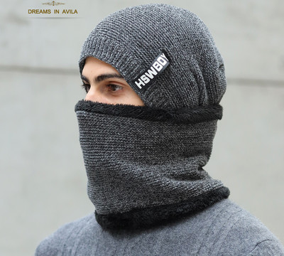 Ανδρικό χειμωνιάτικο καπέλο με κασκόλ σε πολλά μοντέλα