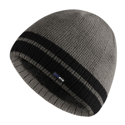 Χειμερινό πλεκτό καπέλο με απαλή ζεστή φόδρα