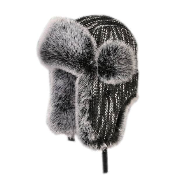 Мъжка зимна шапка тип ушанка с закопчалка