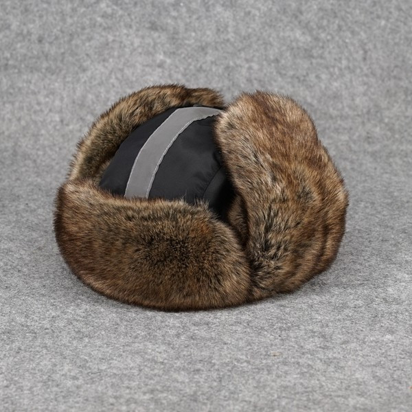 Muška zimska naušnica s perom - crne boje